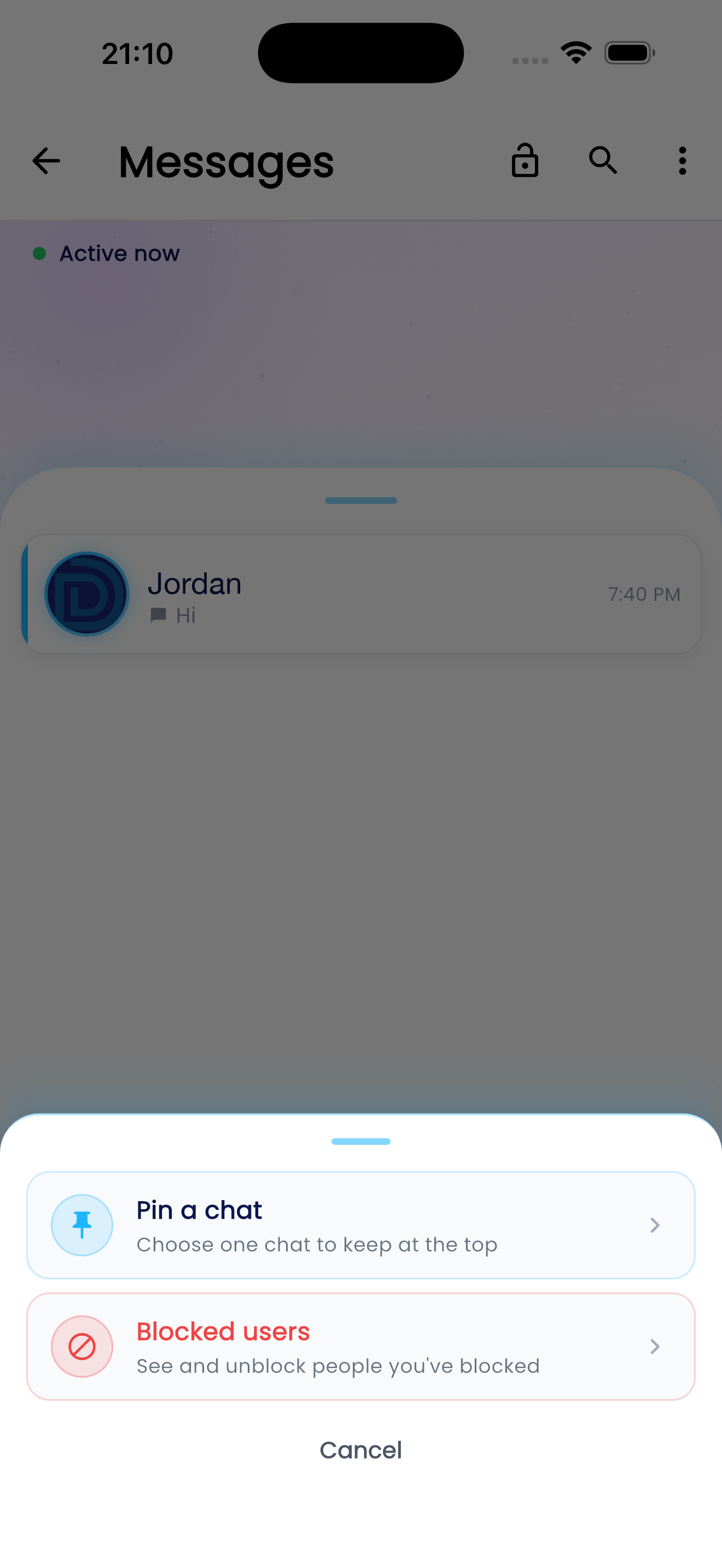 Messages Screen
